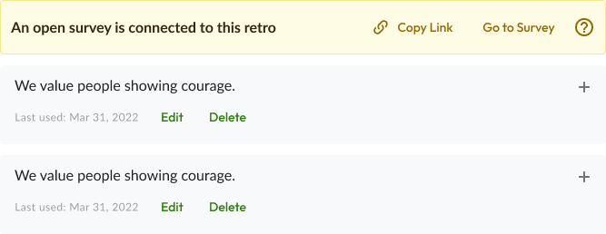 Retro preparation survey