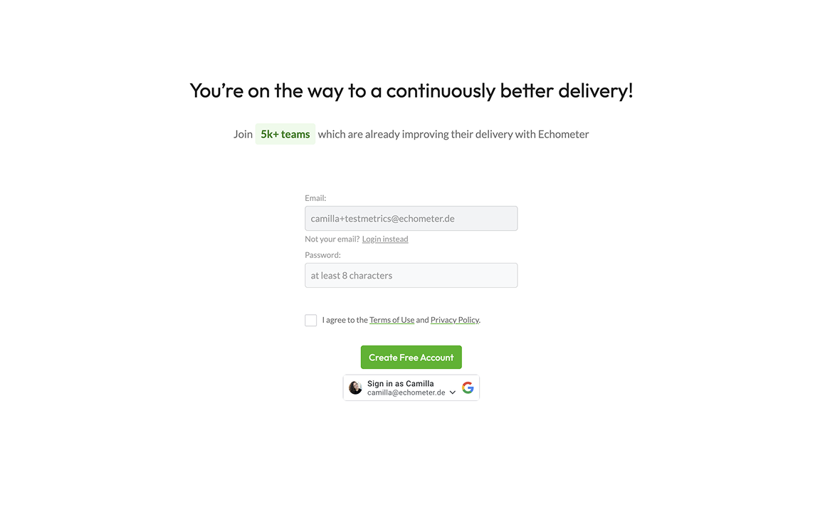 Echometer Sign up type 3